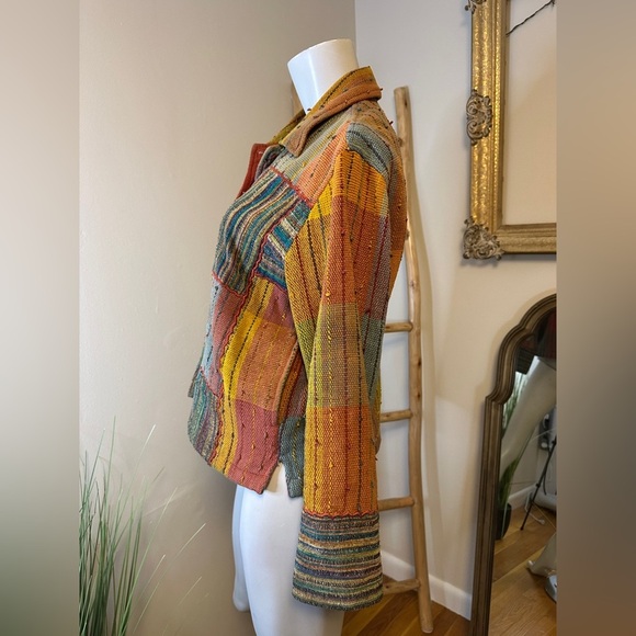 Travelsmith Womens Funky Jacket Petite M Carpet Tapestry Bright Colors - Picture 8 of 10